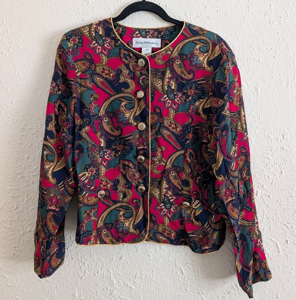Vintage Norton McNaughton Multicolor Paisley Blazer